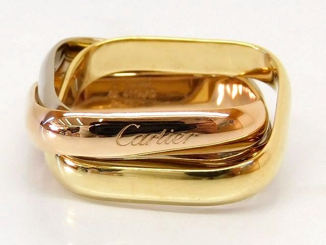 カルティエ トリニティ クッション リング クラシックモデル ■ 12号 (52) K18 スリーカラーゴールド 指輪 四角 B4240600 Cartier □7Iのサムネイル