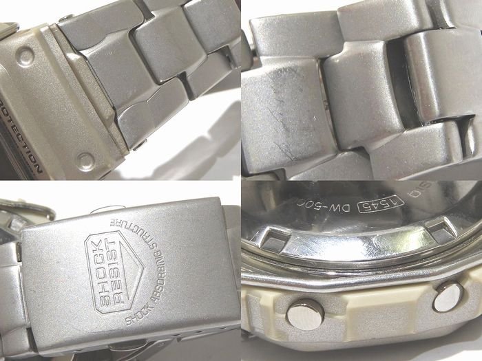 CASIO カシオ G-SHOCK フルメタル デジタル時計 メンズ ☆ DW-5000 初代メタル ヴィンテージ ステンレス ジーショック シルバー ▼7J