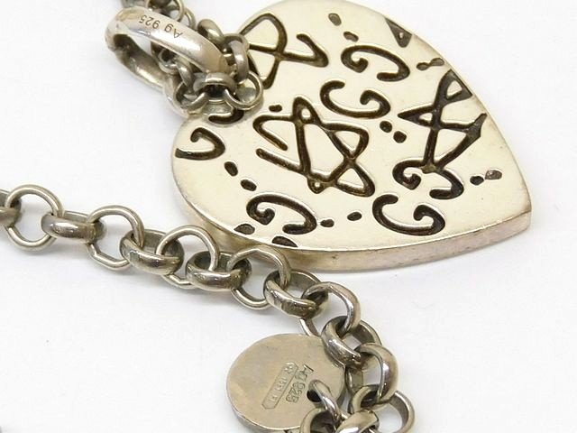 グッチ ■ ゴーストハート ネックレス シルバー 925 9.4g スカル メンズ レディース GUCCI □ 7K