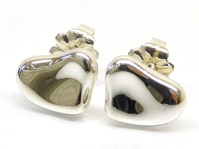 新品同様 ティファニー SV925 シルバー ☆ フルハート ピアス レディース TIFFANY＆Co□ 7J8A