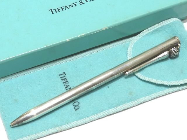 TIFFANY ティファニー シルバー925 ツイスト ボールペン ☆ ゴルフモチーフクリップ 銀製品 ヴィンテージ 筆記用具 ▼8B