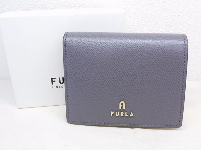 FURLA フルラ WP00304 二つ折り財布 コンパクト ウォレット カメリア グレー系☆ レディース □ 8B