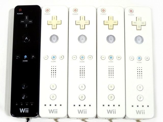 任天堂 Wii リモコン 5個まとめ売り ■ 白 ホワイト ブラック 黒 RVL-003 平成 ゲーム テレビゲーム 子供 ゲーム機 Nintendo □8B