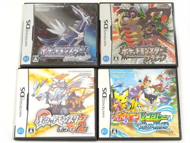 ポケモン ニンテンドーDS カセット 4つセット売り ◆ プラチナ ダイヤモンド ホワイト2 ポケモンレンジャー光の軌跡 ゲーム □8B
