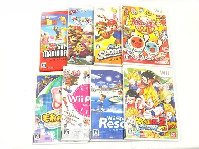 Wii ゲームソフト 8個まとめ売り ◆ WiiSports マリオカート 太鼓の達人 カービィ ドラゴンボール マリオパーティ マリオスポーツ □8B