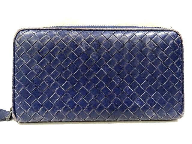 Bottega Veneta ボッテガ　ネイビー ファスナー長財布　美品 BOTTEGA VENETA（ボッテガ・ヴェネタ） 美品 ボッテガ ヴェネタ