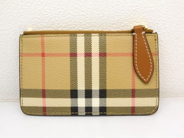 美品 バーバリー BURBERRY ヴィンテージチェック コインケース 小銭入れ PVC レディース ベージュ系 8094428 □8C