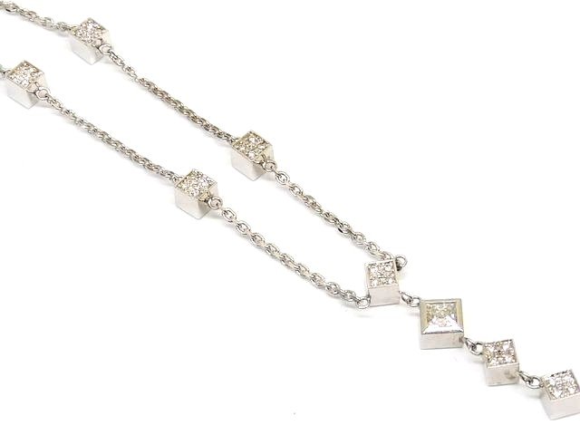 樂天商城 - 3F ジェムケリー K18 ☆ ホワイトゴールド ダイヤ 0.378ct 0.28ct ネックレス 約12.9g GEMCEREY レディース □ 8C●