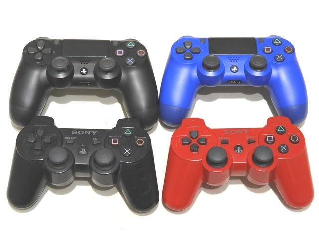 全て動作未確認 SONY プレイステーション PS3 PS4 ワイヤレス コントローラー 4個 ◇ CUH-ZCT2J / CECHZC2J ブラック ブルー レッド ▼8C