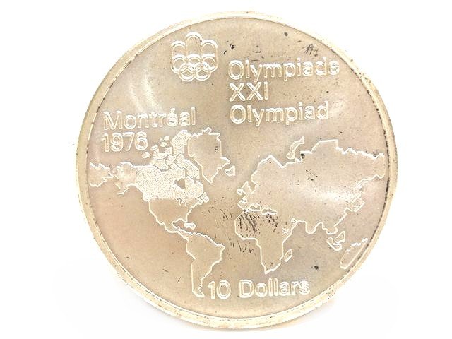 ※送料無料※ コレクター必見 1973 カナダ モントリオールオリンピック銀貨 ■ SV925 銀92.5％ 10ドル 大型銀貨 海外 古銭 □ 8C