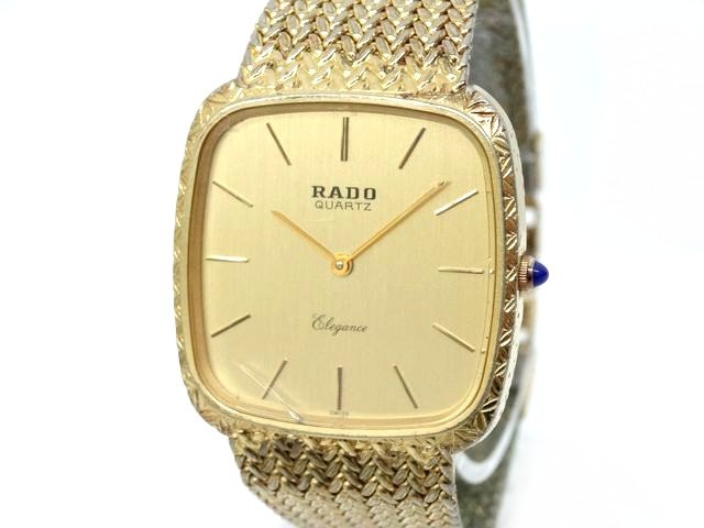 3F ラドー RADO エレガンス Elegance ■ 128.9005.2 ゴールド文字盤 ゴールドカラー 腕時計 メンズ クォーツ ウォッチ スクエア □8D