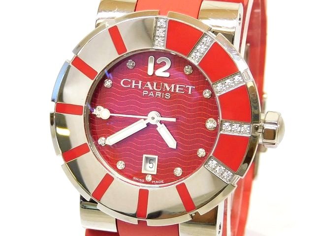 Chaumet - 美品 CHAUMET ショーメ ■ W1722Rー33R クラスワン 33mm クォーツ ダイヤ レッド 時計 ウォッチ□8D イク100
