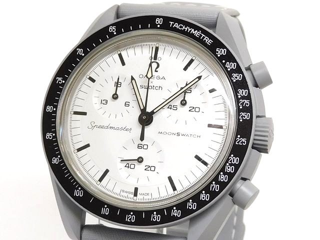 新品同様品 Swatch × Omega ムーン スウォッチ × オメガ ■ MOONSWATCH 1965 SO33M106 腕時計 クオーツ クロノグラフ□8D