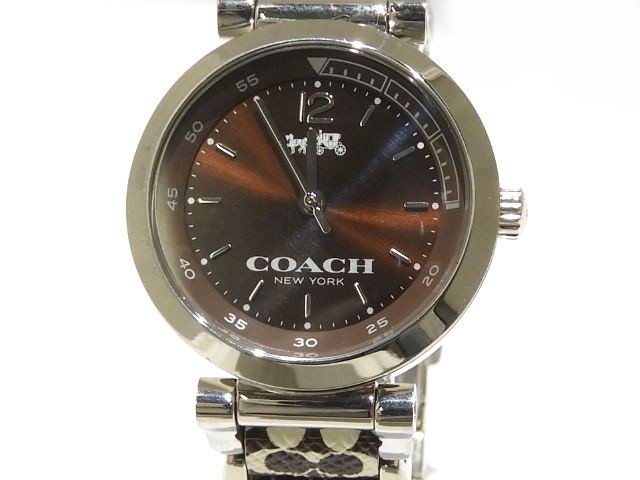 ORIENT - coach コーチ レディース クォーツ 時計 ☆ ブラウン系 ウォッチ シグネチャー ▼8D