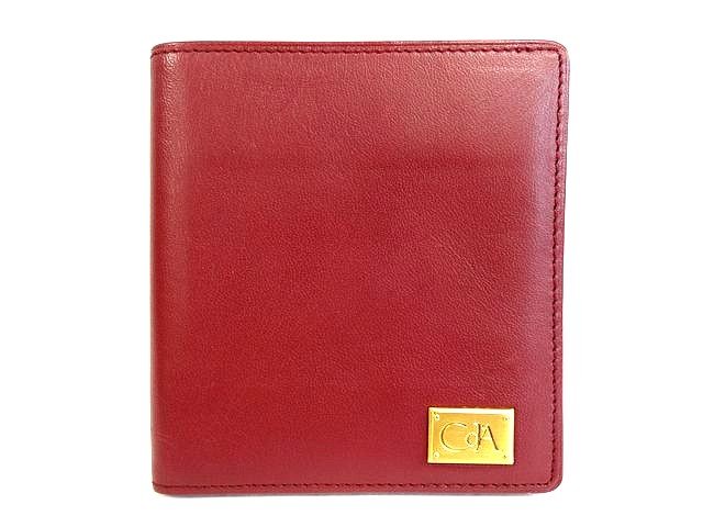 Wallets （No Coin Pocket） - 3F カランダッシュ CARAN d'ACHE 札入れ 財布 ■ えんじ色 バーガンディ 折財布 二つ折り レザージュネーブ コンパクト □8D