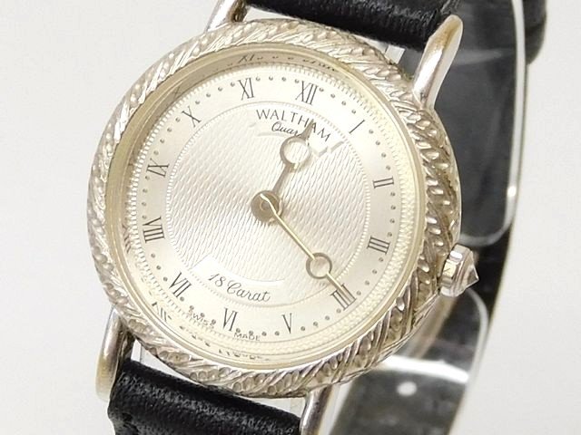 CARTIER - ウォルサム K18 ホワイトゴールド レディース 時計 ■ ウォッチ 56101.18.52 クォーツ アンティーク ラウンド□8D●