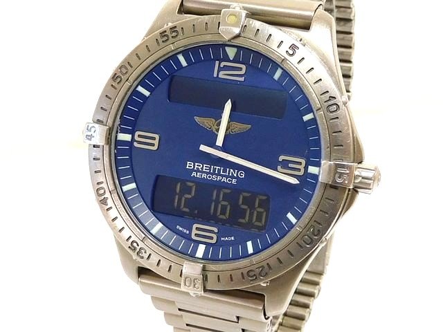 BREITLING ブライトリング エアロスペース アナデジ ■ E56060 クォーツ メンズ 時計 ウォッチ □8D