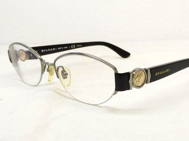 Other - 3F 美品 BVLGARI ブルガリ ■ 2147T メガネ 眼鏡 フレーム 度入りレンズ コイン チタン □ 8E