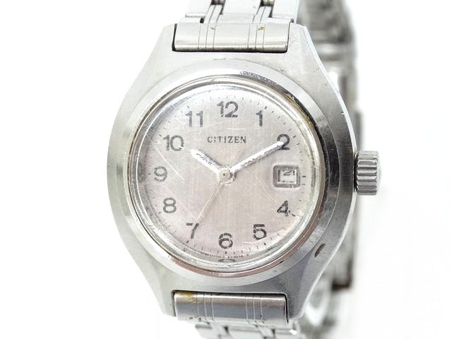 Other - 3F シチズン 手巻き 腕時計 ■ 4-530900 シルバー文字盤 時計 レディース 三針 デイト ウォッチ CITIZEN ヴィンテージ □8E