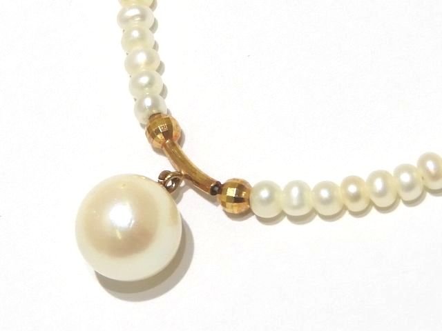 樂天商城 - 美品 ミニ パール ネックレス ☆ K18YG 金具 本真珠 レディース アクセサリー ケシパール ▼8E