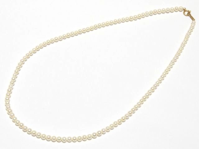 樂天商城 - 美品 ベビーパール ネックレス ☆ K18YG 金具 本真珠 レディース アクセサリー パール イエローゴールド ▼8E