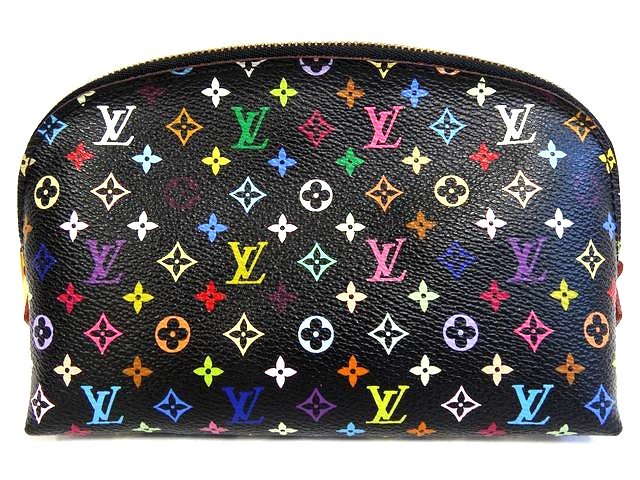 樂天商城 - 美品 ヴィトン ポシェット・コスメティック マルチカラー ■ M47355 SR5114 モノグラム ノワール 化粧ポーチ 小物入れ LOUIS VUITTON □8E