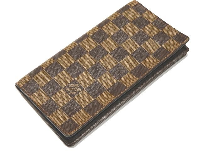 樂天商城 - 美品 ヴィトン 札入れ マチあり メンズ ☆ N60825 ポルトカルトクレディ 長財布 ダミエ エベヌ LOUIS VUITTON CT0015 ブラウン ▼8E
