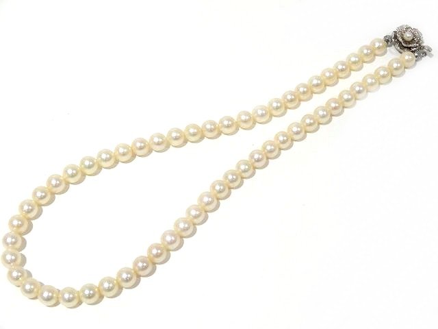 樂天商城 - 3F 3番 パール 真珠 6.9～7.3mm ■ ネックレス 45cm シルバー金具 レディース 本真珠 冠婚葬祭 □8E