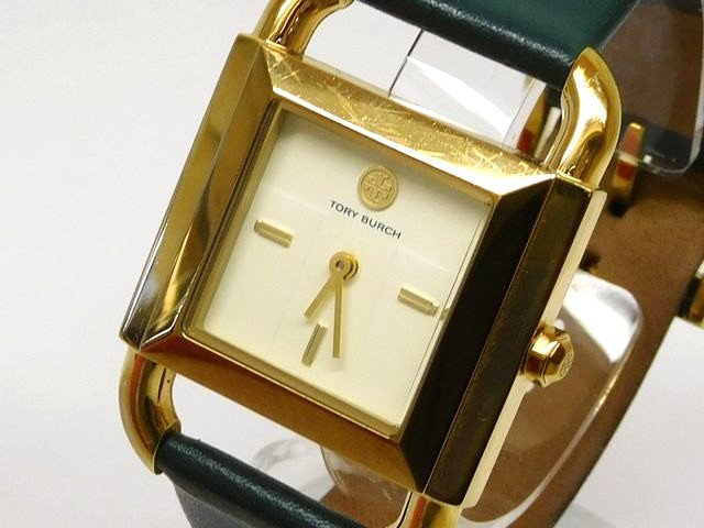樂天商城 - Tory Burch トリーバーチ TBW7203 ■ クォーツ 腕時計 レディース スクエア ウォッチ ゴールド×グリーン □8E
