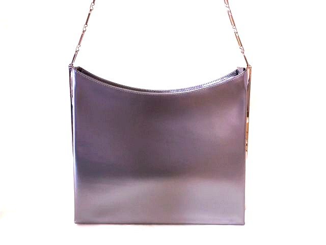 樂天商城 - 美品 フェラガモ BK-21 9298 チェーン ショルダーバッグ ■ シルバー レザー シルバー金具 Salvatore Ferragamo □8F