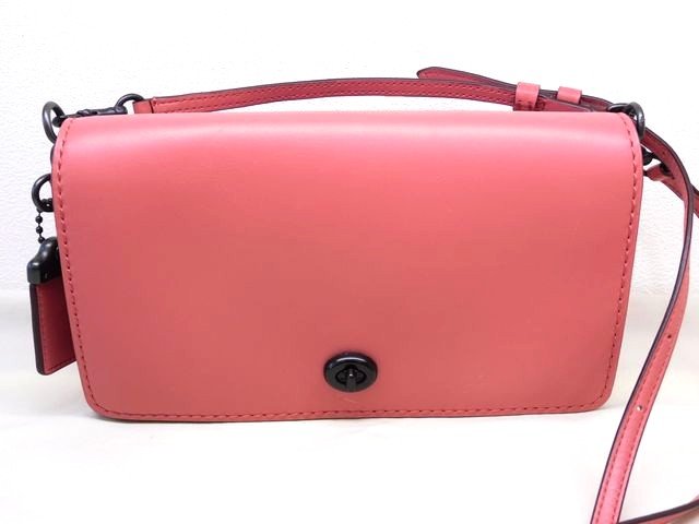 樂天商城 - 美品 コーチ 20215 ■ ディンキー レザー ターンロック クロスボディ ショルダーバッグ 斜め掛け レディース ピンク COACH □8F