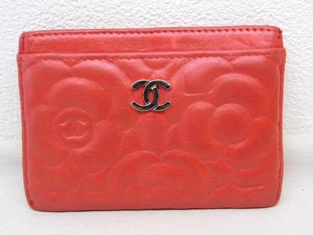 樂天商城 - シャネル ■ カードケース カメリア レザー ピンク系 レディース リカラー品 22番台 名刺入れ CHANEL□8E8F