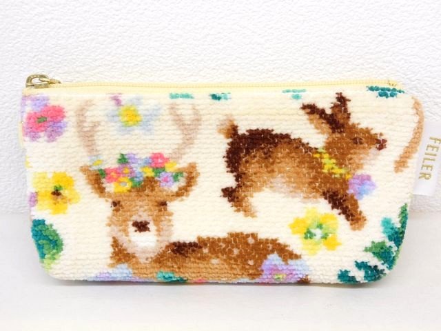 樂天商城 - ※送料無料※ 美品 FEILER フェイラー ■ イッツスプリング ポーチ トナカイ ウサギ □8F