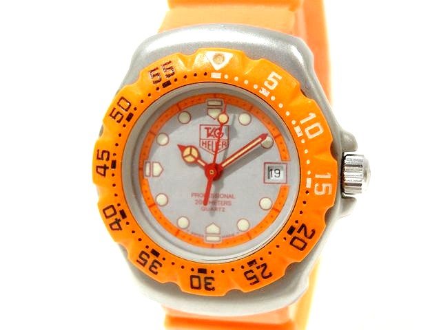 3F 訳あり TAG HEUER タグホイヤー フォーミュラ1 ■ 373.508 レディース オレンジ ダイバーズウオッチ 防水 腕時計 □8E8F