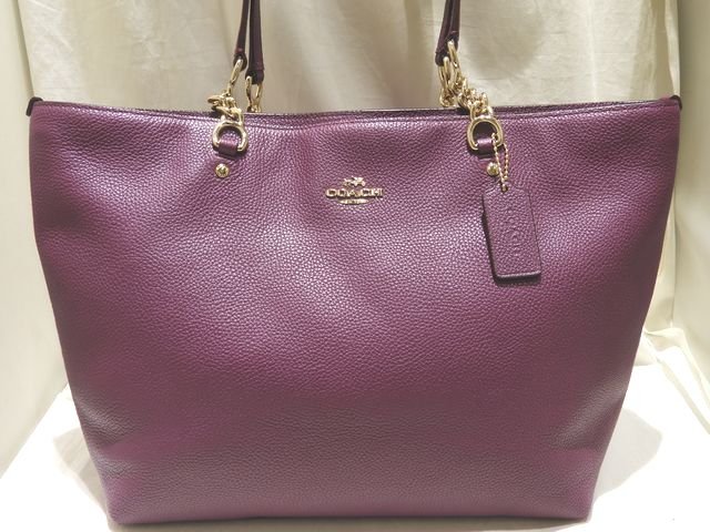 楽天市場】コーチ ショルダーバッグ パープル レザーの通販