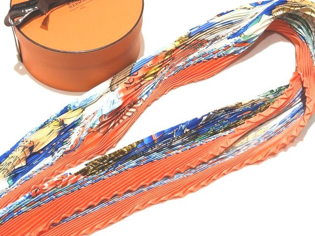 楽天市場】エルメス オレンジ プリーツ スカーフの通販