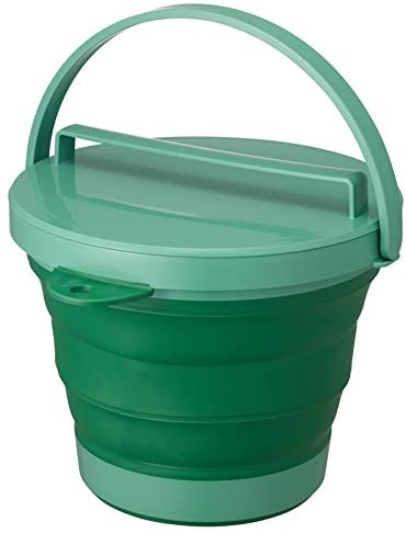 〇 送料無料ISETO (伊勢藤)ソフトバケツ (フタ付き) I-553折りたたみバケツ グリーン