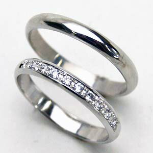 シルバーダイヤリングお得な2本セットシルバー　甲丸リング　ダイヤペアリング刻印・文字彫り無料結婚指輪・マリッジリング・記念日・ギフト
