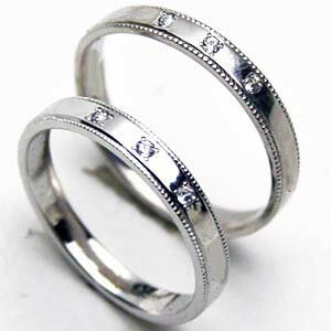 お得な2本セット価格送料無料シルバーダイヤ3石ダイヤペアリング刻印・文字彫り無料結婚指輪・マリッジリング・記念日・