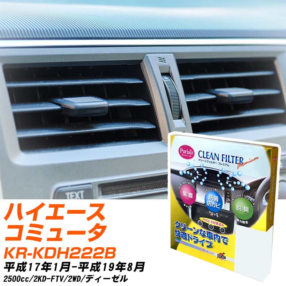 トヨタ ハイエースコミューター H17/1-H19/8 KR-KDH222B エアコンフィルター クリーンフィルター PMC プレミアムタイプ PU-114P エアコン 効かない 冷えない 夏場 【H04006】