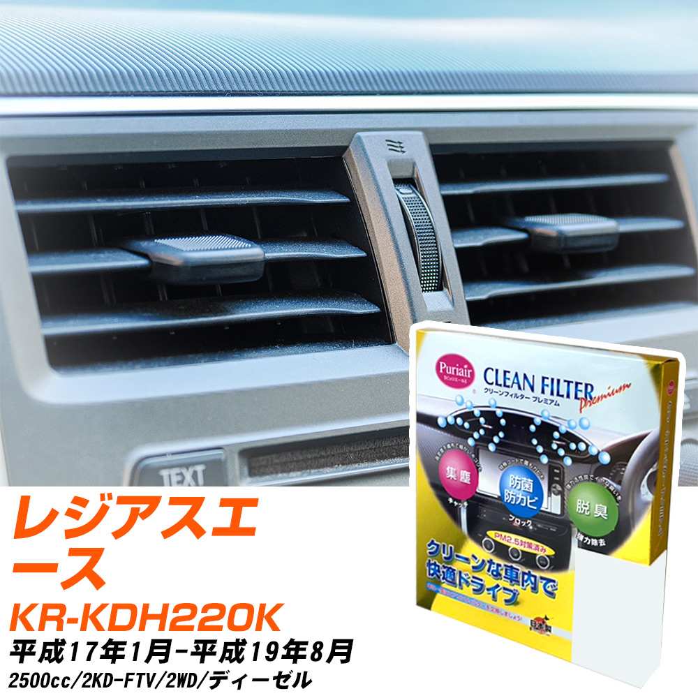 トヨタ レジアスエース H17/1-H19/8 KR-KDH220K エアコンフィルター クリーンフィルター PMC プレミアムタイプ PU-114P エアコン 効かない 冷えない 夏場 【H04006】