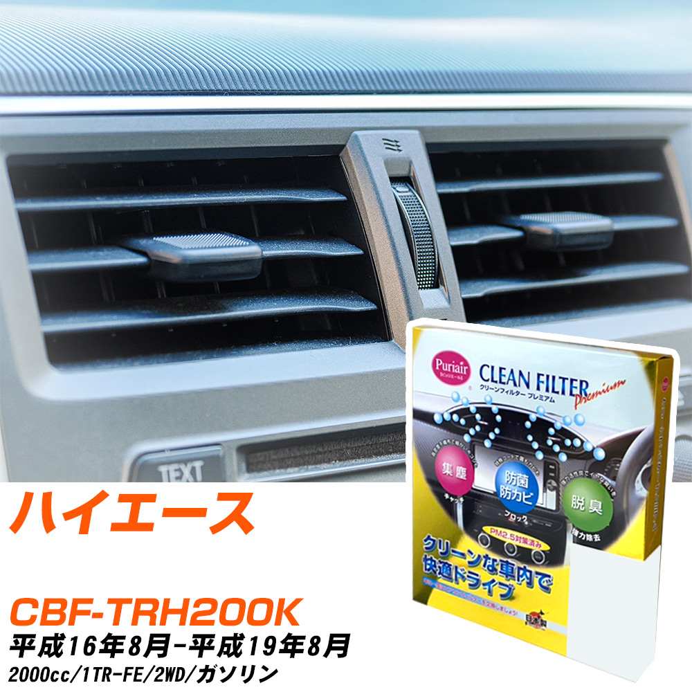 トヨタ ハイエース H16/8-H19/8 CBF-TRH200K エアコンフィルター クリーンフィルター PMC プレミアムタイプ PU-114P エアコン 効かない 冷えない 夏場 【H04006】