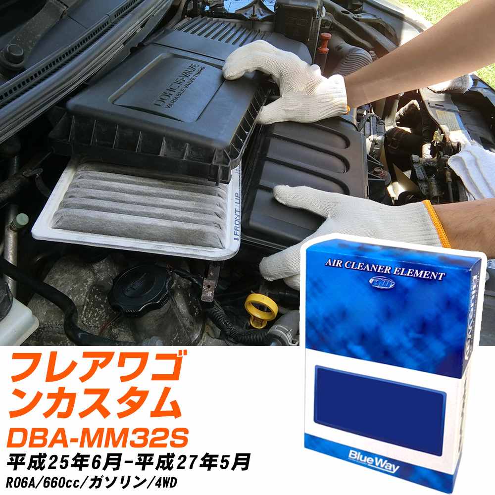 エアフィルター マツダ フレアワゴンカスタムスタイル DBA-MM32S H25/6-H27/5 R06A パシフィック工業 BlueWay AX9650 エアエレメント エアーフィルター 数量1点 【H04006】