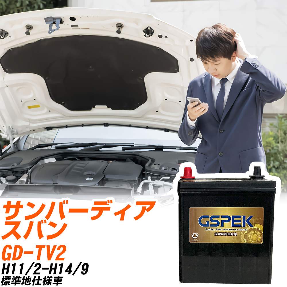 スバル サンバーディアスバン TV2 H11/2-H14/9 標準地仕様車 バッテリー GSPEK 車 Gシリーズ G-50B19L/..
