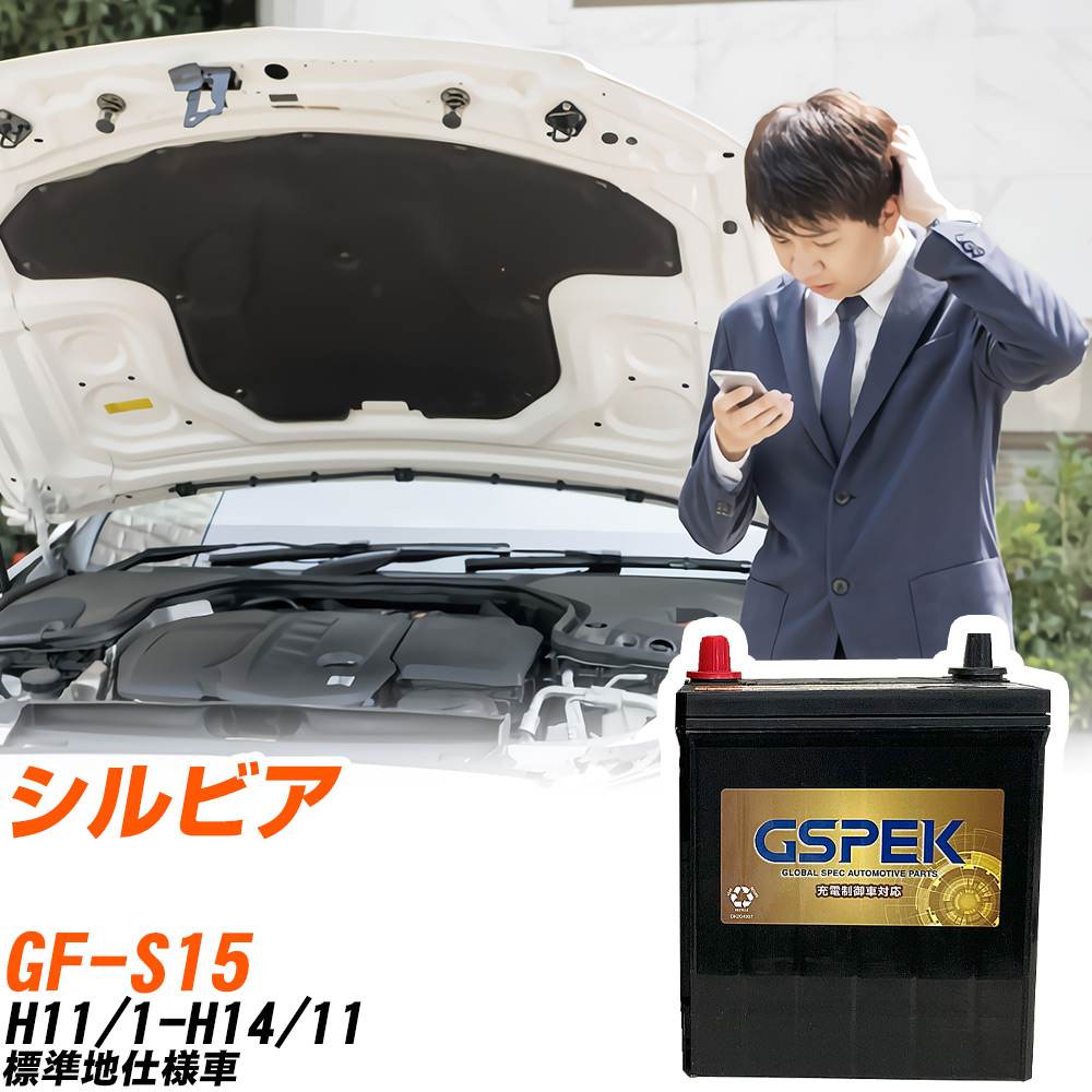 日産 シルビア S15 H11/1-H14/11 標準地仕様車 バッテリー GSPEK 車 Gシリーズ G-50B19R/PL 【H04006】