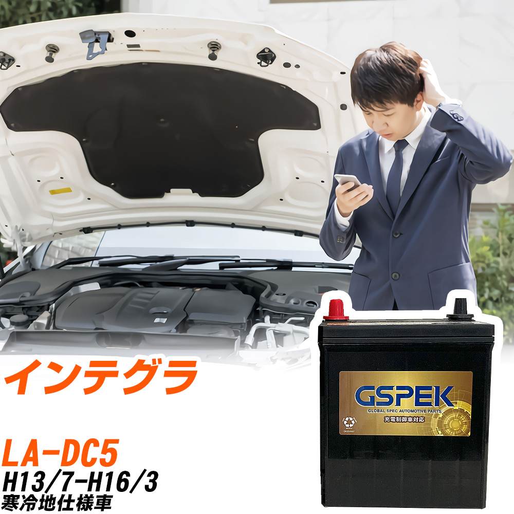 ホンダ インテグラ DC5 H13/7-H16/3 寒冷地仕様車 バッテリー GSPEK 車 Gシリーズ G-65B24L/PL 【H04006】
