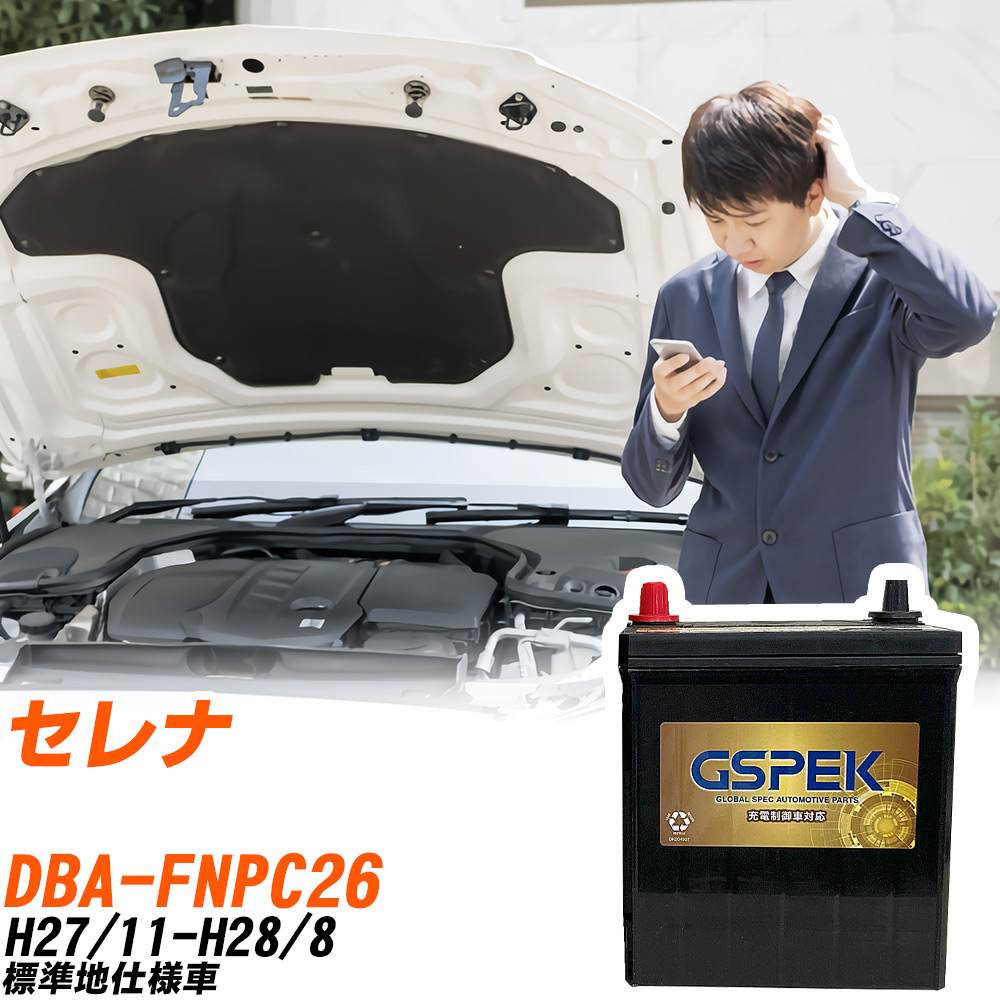 日産 セレナ FNPC26 H27/11-H28/8 標準地仕様車 バッテリー GSPEK 車 Gシリーズ G-65B24L/PL 【H04006】