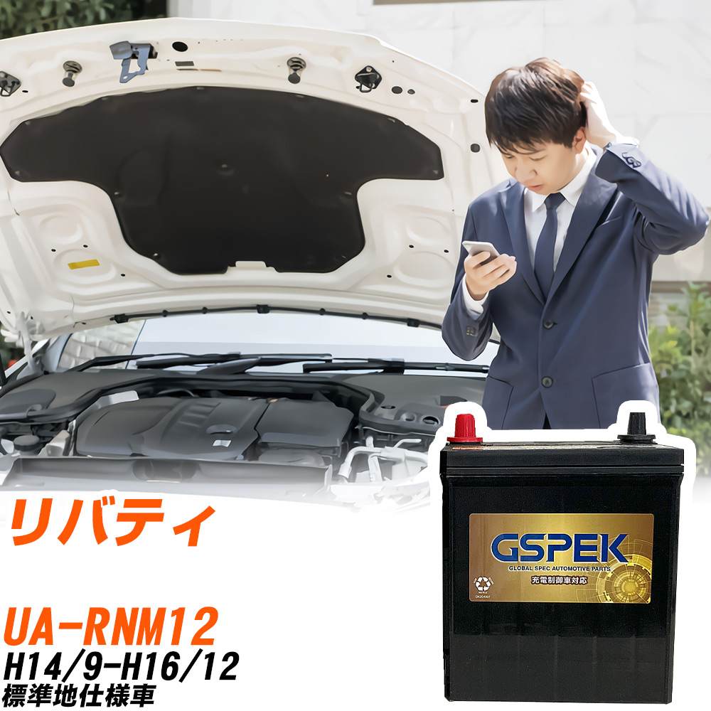 日産 リバティ RNM12 H14/9-H16/12 標準地仕様車 バッテリー GSPEK 車 Gシリーズ G-65B24L/PL 【H04006】