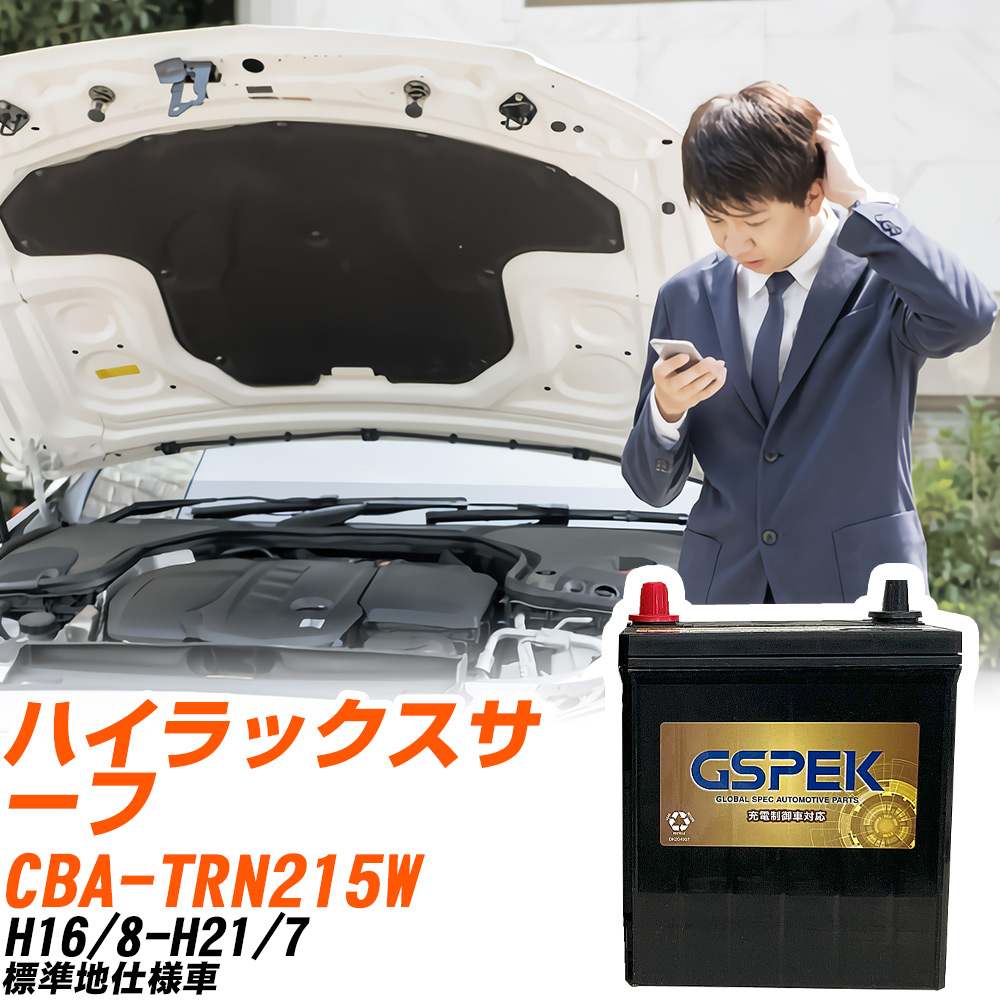 トヨタ ハイラックスサーフ TRN215W H16/8-H21/7 標準地仕様車 バッテリー GSPEK 車 Gシリーズ G-95D26L/PL 【H04006】