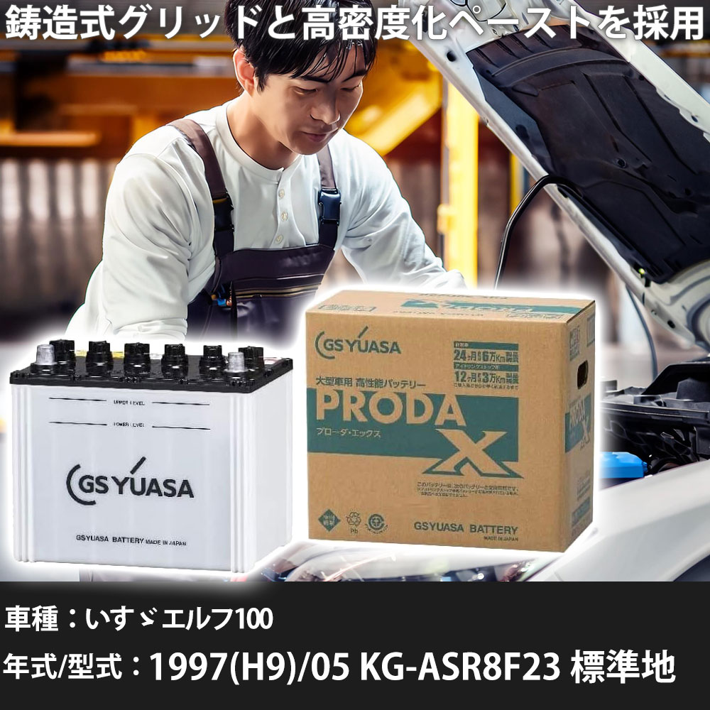 車 バッテリー いすゞ エルフ100 1997(H9)/05 KG-ASR8F23 標準地 3200cc GSユアサ PRX-115D31R 車検整備 自動車用品 【大型直送品】【H31006】